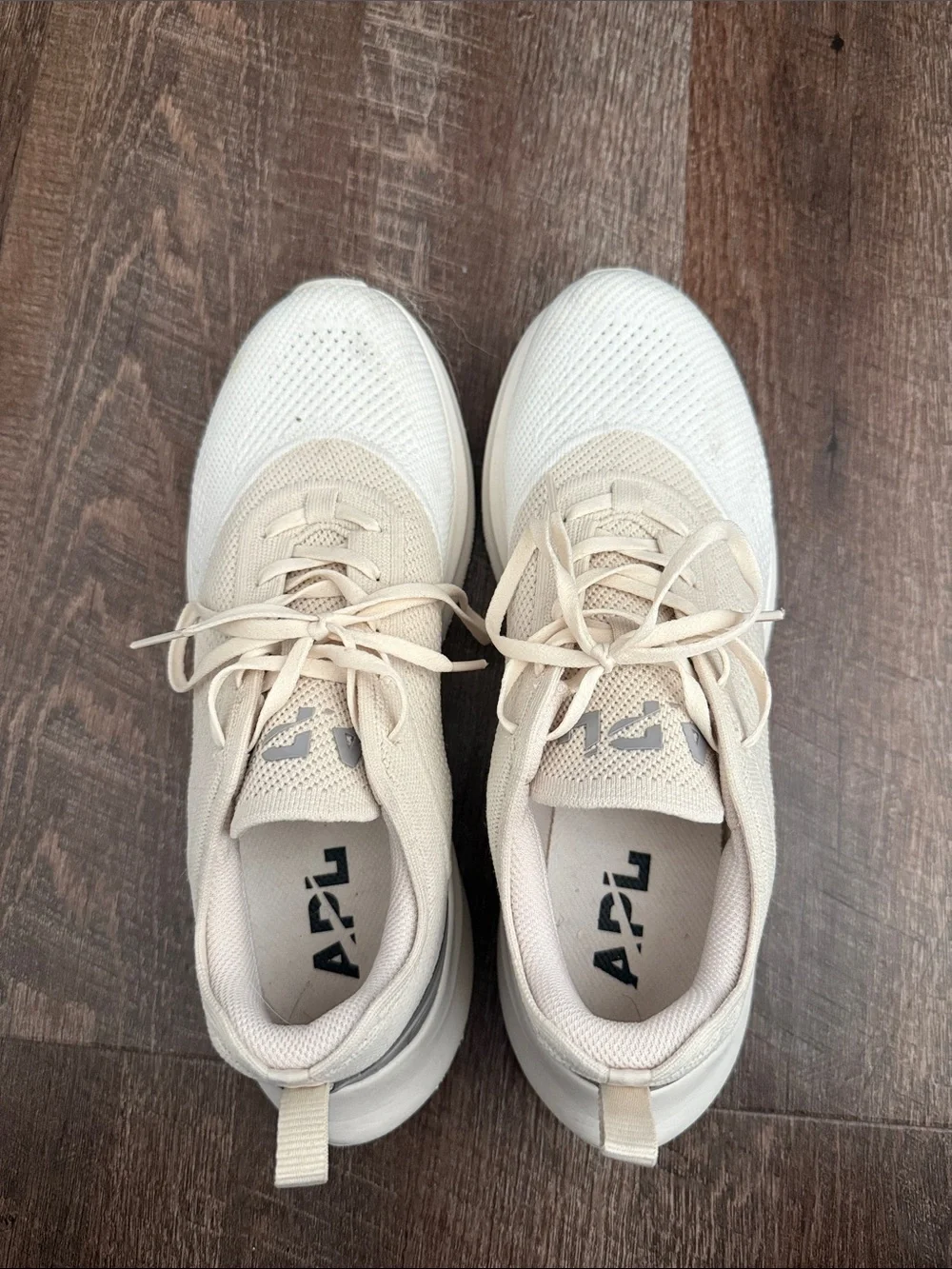APL Women's Cream & White TechLoom Runner Knit Sneakers